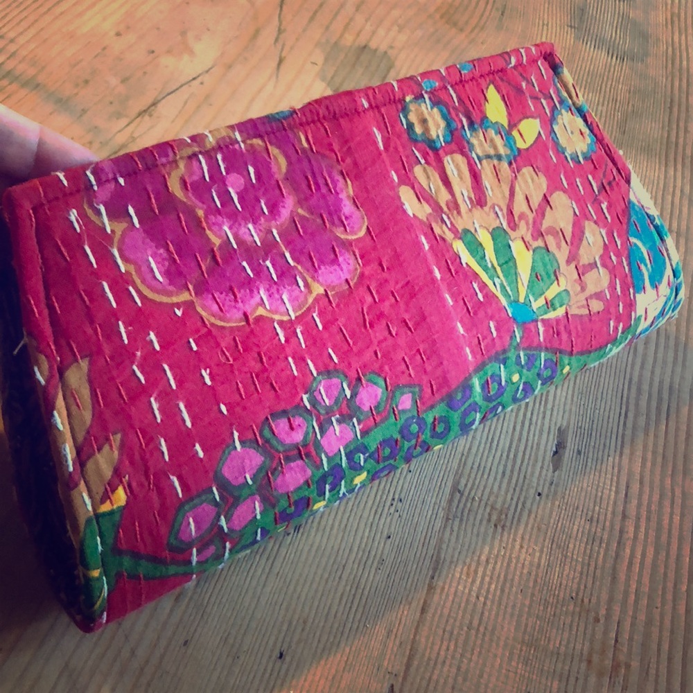 Boho clutch in Red Print